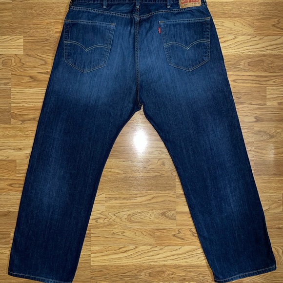 Levi’s 505 Regular Fit Straight Denim Jeans Mens Size 42x30 Dark Wash EUC - Picture 5 of 16